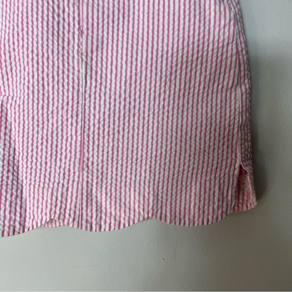 Lilly Pulitzer Seersucker Skirt Scalloped Edge Pink Skort 771 - Picture 2 of 7